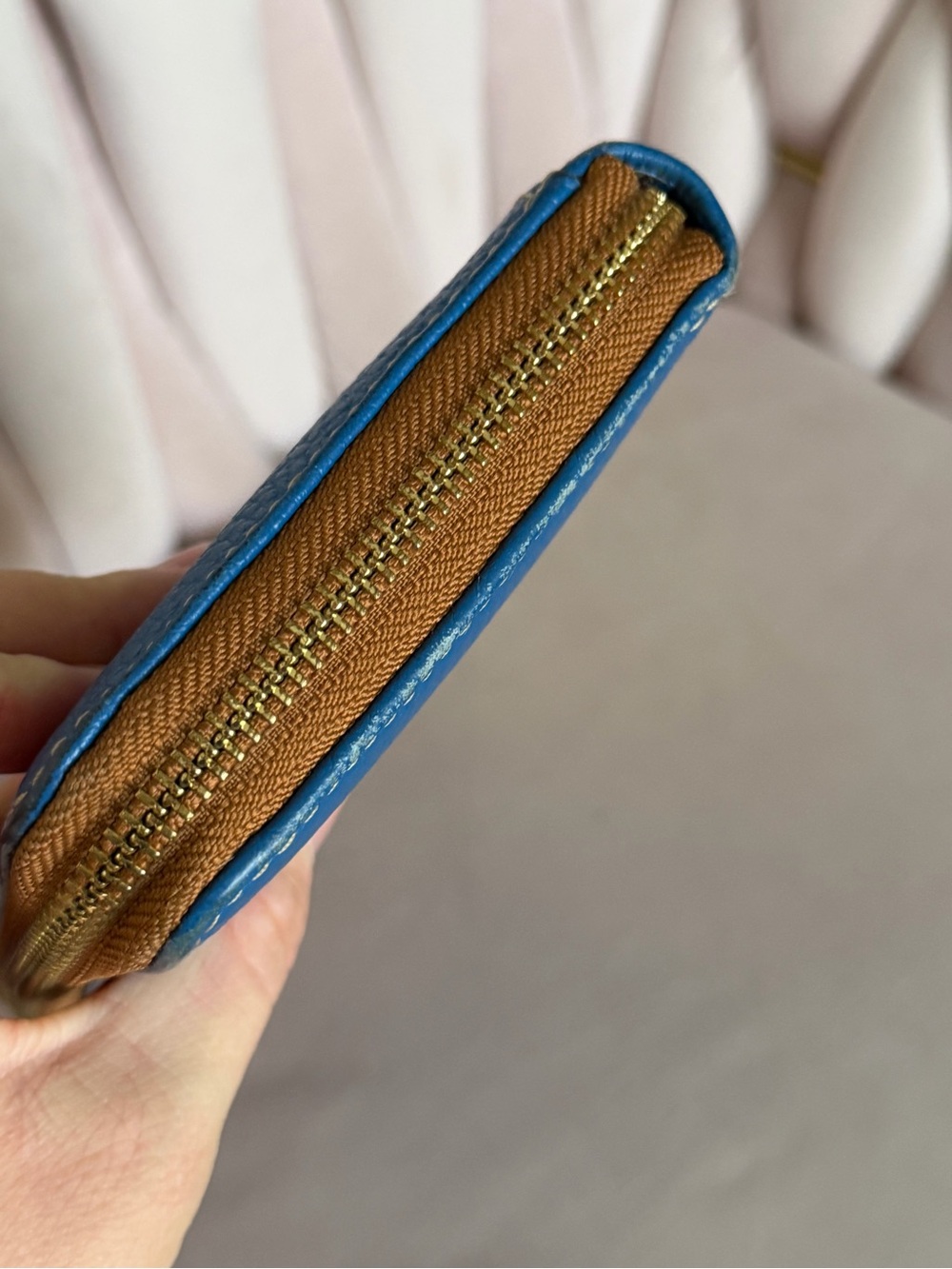 Dooney & Bourke Pebble Leather Zip Wallet in Blue - Picture 4 of 16